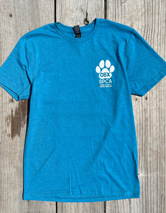 Outer Banks SPCA T-shirt Heather Galapagos Blue