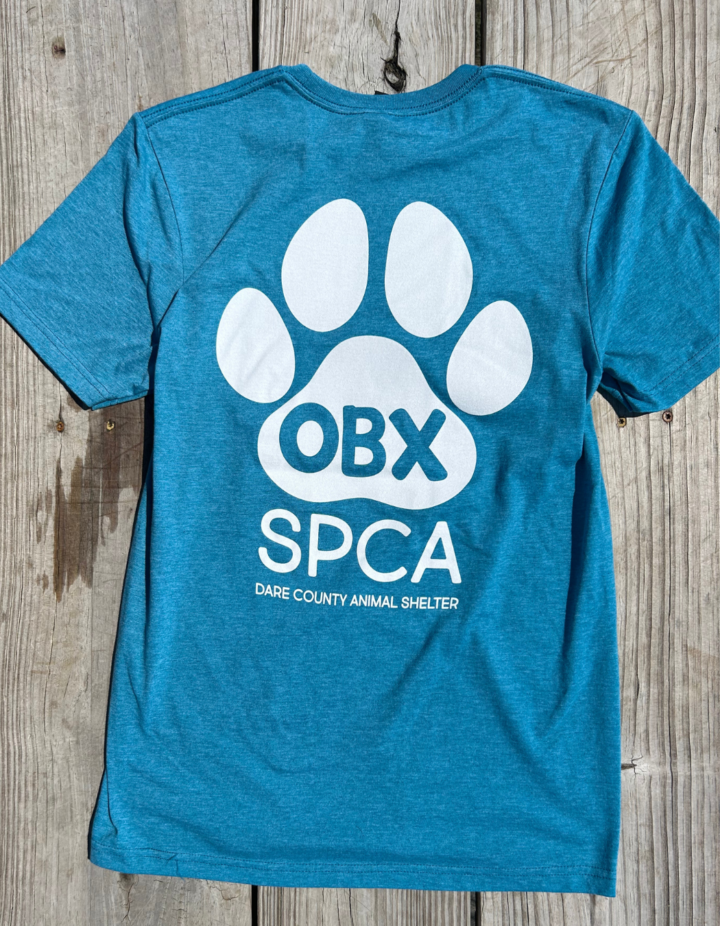 Outer Banks SPCA T-shirt Heather Galapagos Blue