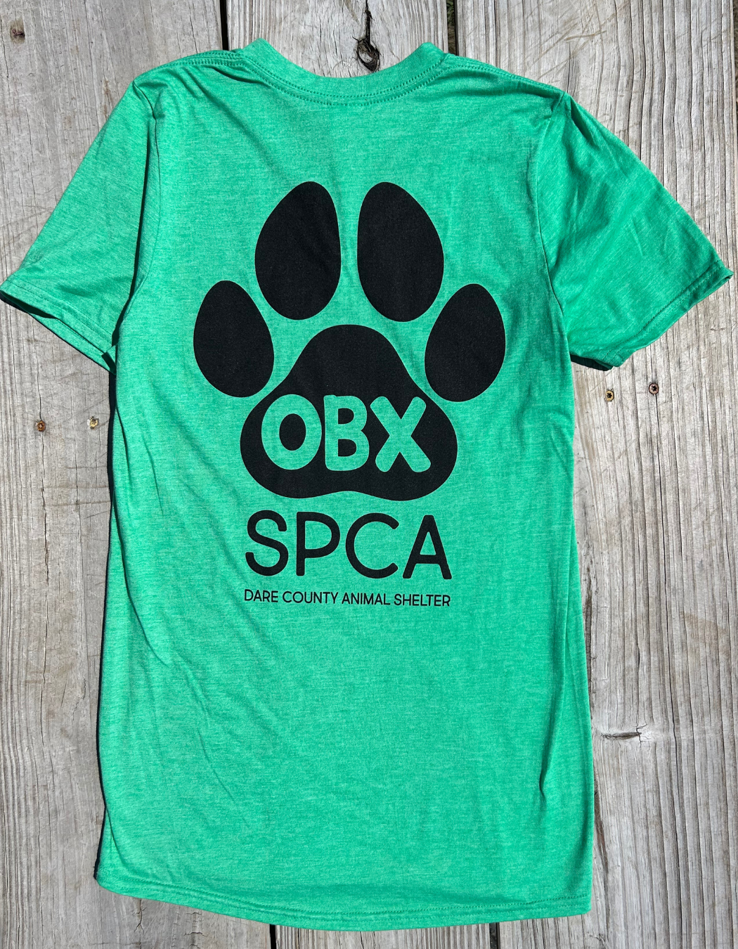 Outer Banks SPCA T-shirt Heather Green V Neck
