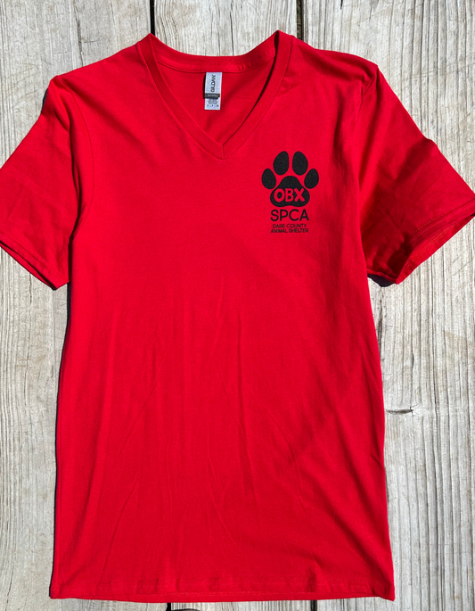 Outer Banks SPCA T-shirt Red V Neck