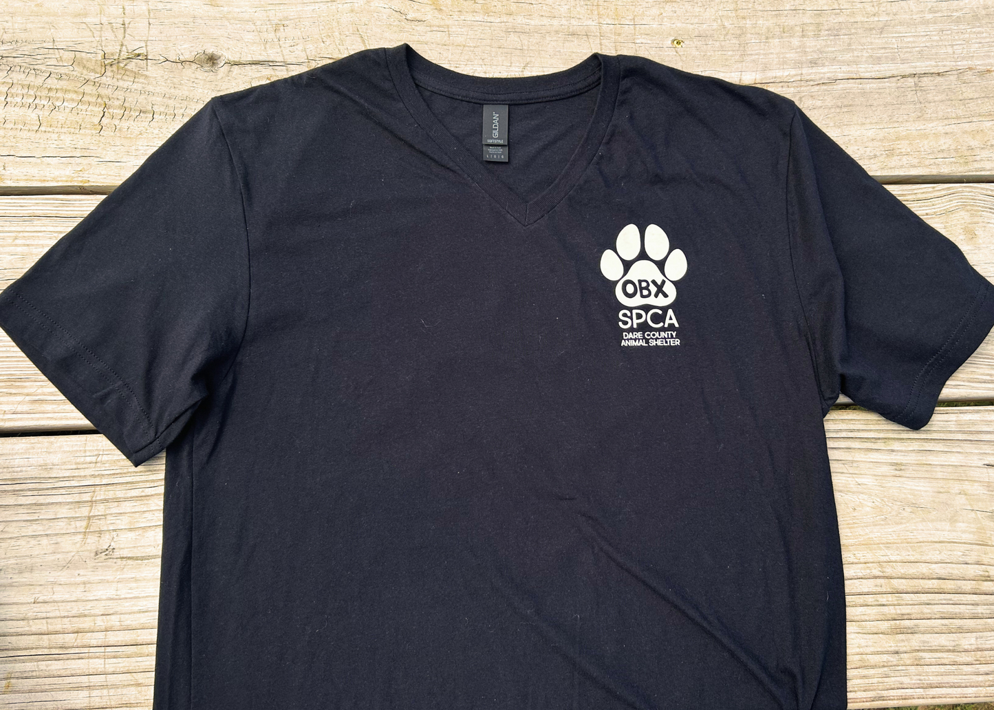 Outer Banks SPCA T-shirt Black V Neck