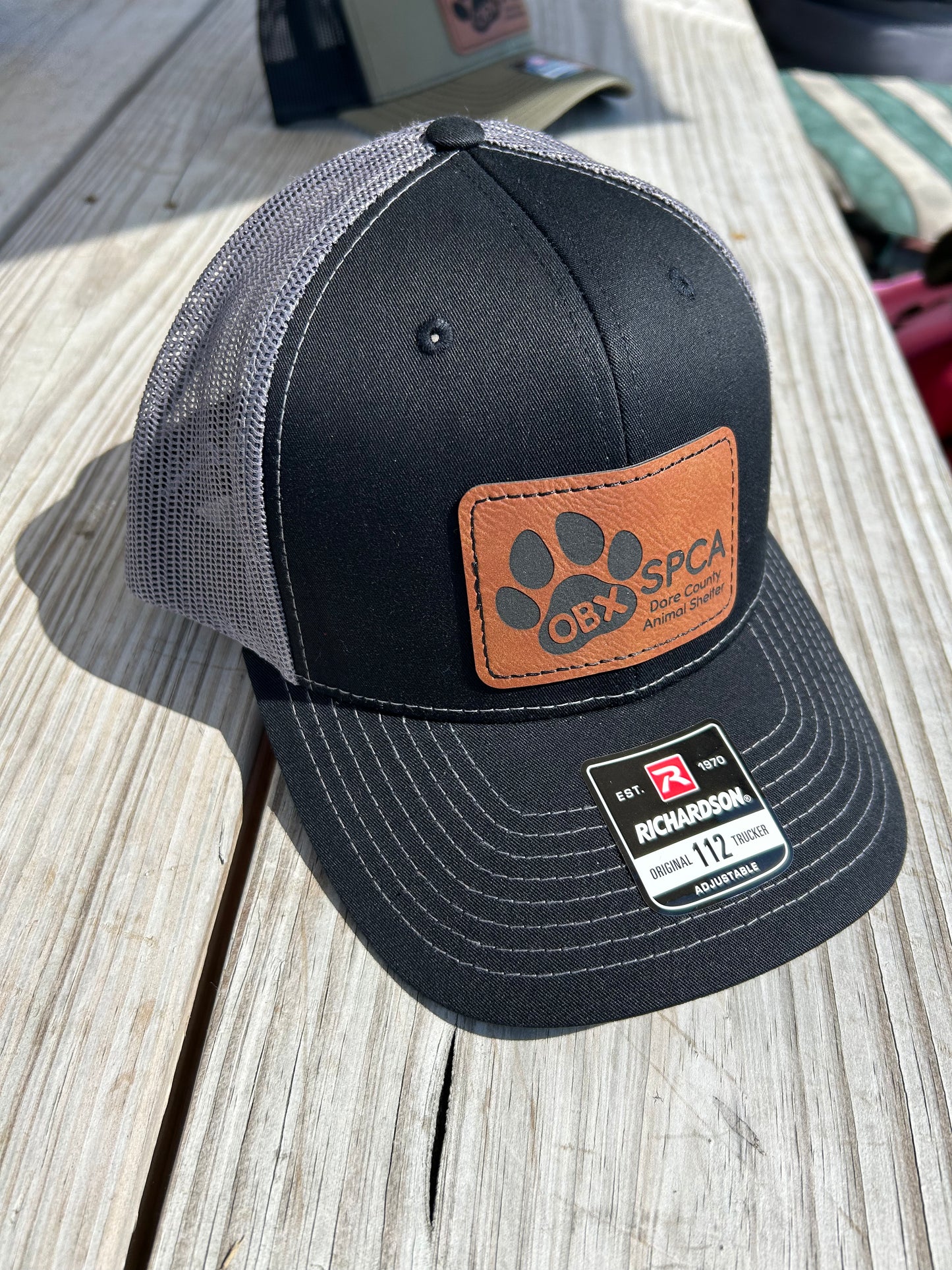 Hat OBX SPCA Adjustable Leather Patch Mesh NEW